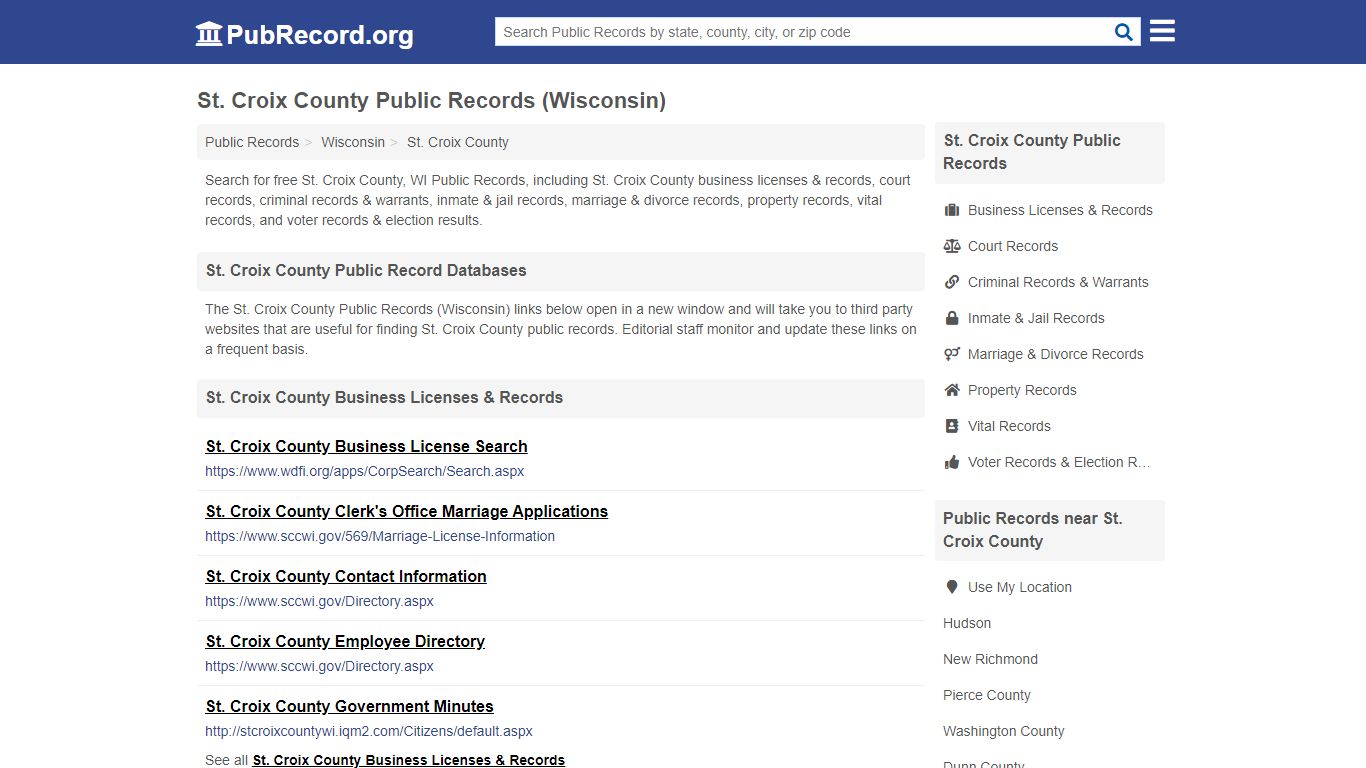 Free St. Croix County Public Records (Wisconsin Public Records)